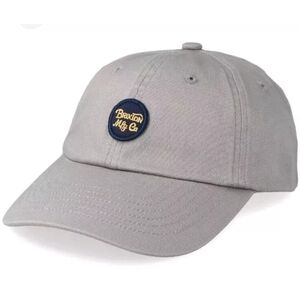 Brixton Wheeler Cap Hat Canvas 6 Panel Patch Logo Adj O/S Acorn Grey Preppy Gorp